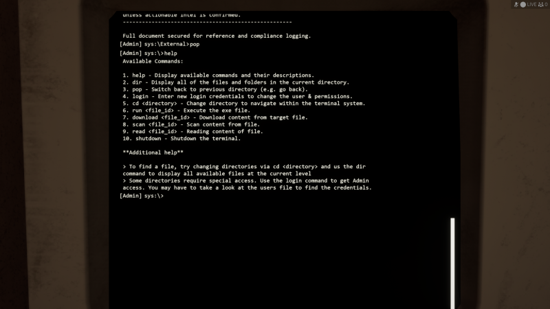 Die Help-Funktion des Terminals