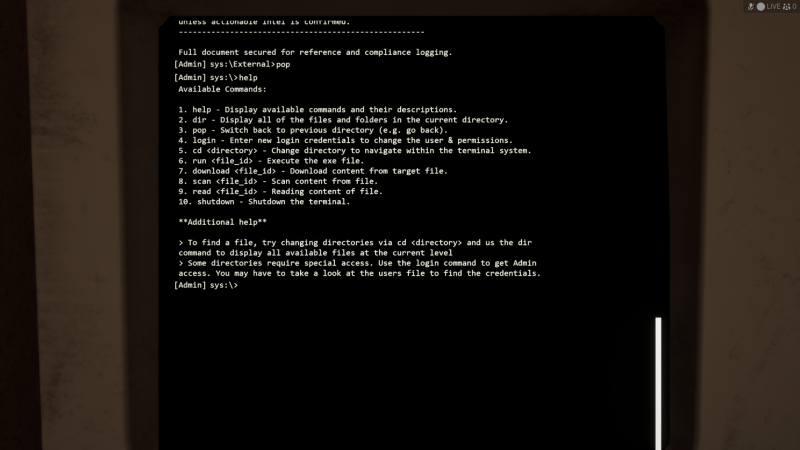 Die Help-Funktion des Terminals